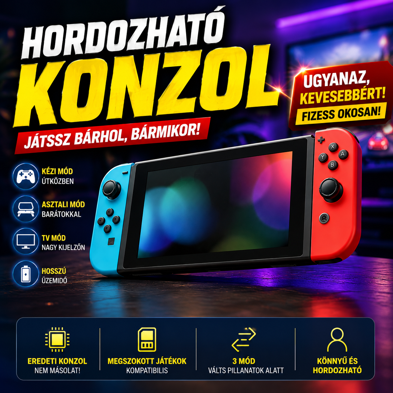 Hordozható Konzol NintendoSwitc™
